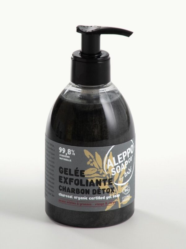 Exfoliating gel with active carbon